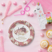 ほこりっぽいバラピンクフローラカボチャ赤ちゃんシャワー ペーパープレート (パーティー)