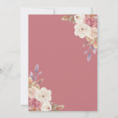 ほこりっぽいバラピンクフローラカボチャ赤ちゃんシャワー 招待状 (裏面)