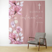 ほこりっぽいバラピンクフローラ確認写真の背景 タペストリー (インサイチュ)