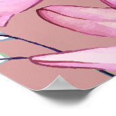 ほこりっぽいバラピンクフローラ聖体歓迎サイン ポスター (角)