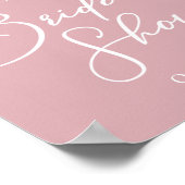 ほこりっぽいバラピンクブライダルシャワー パーソナライズされた ポスター (角)