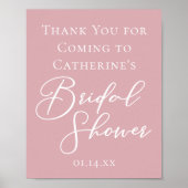 ほこりっぽいバラピンクブライダルシャワー パーソナライズされた ポスター (正面)