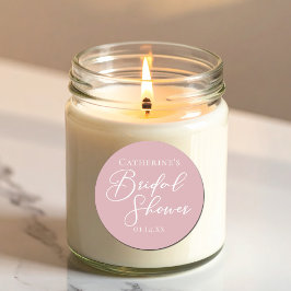 ほこりっぽいバラピンクブライダルシャワー パーソナライズされた ラウンドシール