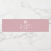 ほこりっぽいバラピンクベビーシャワーパーソナライズされたパーティー ペットボトルラベル (シングルラベル)