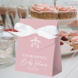 ほこりっぽいバラピンクホワイトベビーシャワーカスタム フェイバーボックス