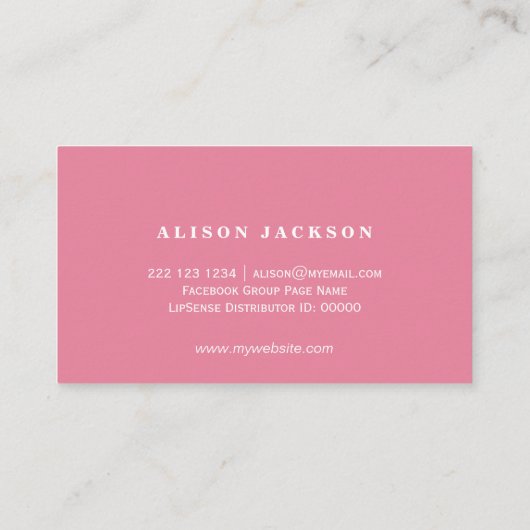 ほこりっぽいバラピンクマグノリアのリップカラー分配器 名刺 (裏面)