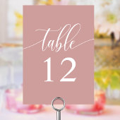 ほこりっぽいバラピンクミニマル結婚ラリスト テーブルナンバー