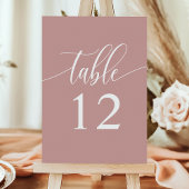 ほこりっぽいバラピンクミニマル結婚ラリスト テーブルナンバー