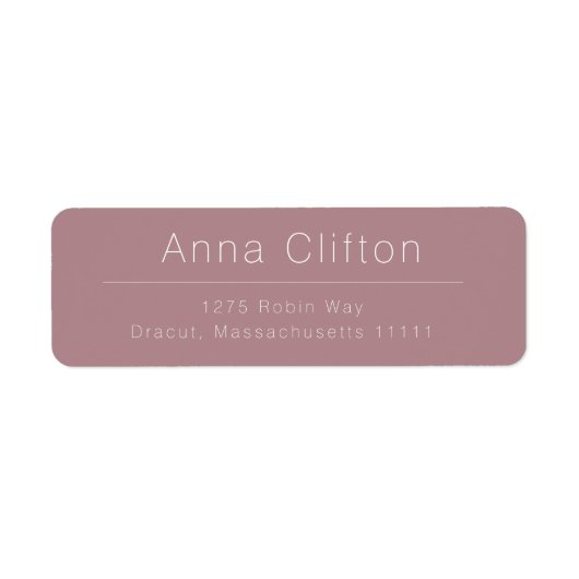 ほこりっぽいバラピンクモダン差出人住所ラベル ラベル (正面)