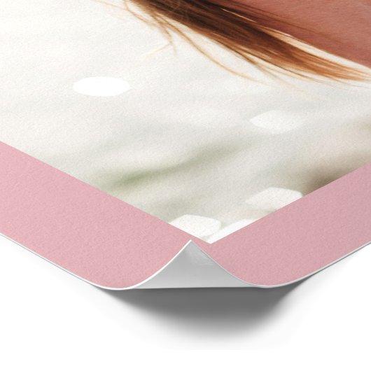 ほこりっぽいバラピンクロマンチックなカップルの結婚写真 ポスター (角)