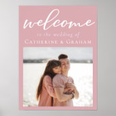 ほこりっぽいバラピンクロマンチックなカップルの結婚写真 ポスター (正面)