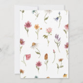 ほこりっぽいバラピンクワイルドフラワーアーチ少女バプテスマ 招待状 (裏面)