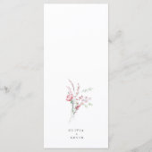 ほこりっぽいバラピンクワイルドフラワーメドウフローラ結婚ズ メニュー (裏面)