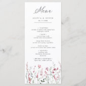 ほこりっぽいバラピンクワイルドフラワーメドウフローラ結婚ズ メニュー (正面)