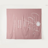 ほこりっぽいバラピンク卒業パーティーの写真の背景 タペストリー (正面(横))