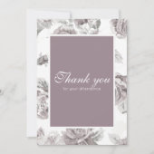 ほこりっぽいバラピンク感謝してい婚約パーティユー サンキューカード (正面)