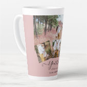 ほこりっぽいバラピンク結婚の新婚の写真ギフト カフェラテマグ (左アングル)