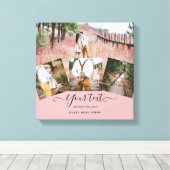 ほこりっぽいバラピンク結婚の新婚の写真ギフト キャンバスプリント (インサイチュ (ウッドフロア))