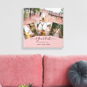 ほこりっぽいバラピンク結婚の新婚の写真ギフト キャンバスプリント (インサイチュ (リビング))