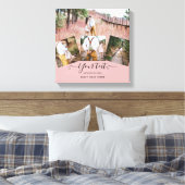 ほこりっぽいバラピンク結婚の新婚の写真ギフト キャンバスプリント (インサイチュ (寝室))