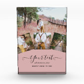 ほこりっぽいバラピンク結婚の新婚の写真ギフト フォトブロック (正面)