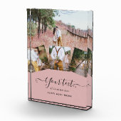 ほこりっぽいバラピンク結婚の新婚の写真ギフト フォトブロック (右)