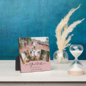 ほこりっぽいバラピンク結婚の新婚の写真ギフト フォトプラーク (インサイチュ)