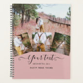 ほこりっぽいバラピンク結婚の新婚の写真ギフト プランナー手帳 (正面)