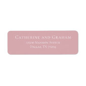 ほこりっぽいバラピンク結婚タイポグラフィの差出人住所 ラベル (正面)