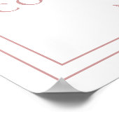 ほこりっぽいバラピンク縁どの確認ウェルカムサイン ポスター (角)