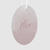 ほこりっぽいバラピンク赤面生まれたばかりのベビーガールの写真名 オーナメント (正面)