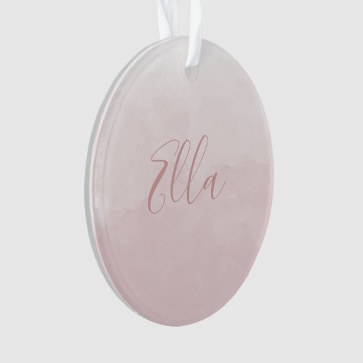 ほこりっぽいバラピンク赤面生まれたばかりのベビーガールの写真名 オーナメント (正面)