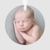 ほこりっぽいバラピンク赤面生まれたばかりのベビーガールの写真名 オーナメント (裏面)