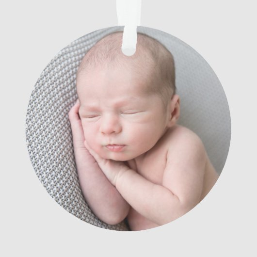 ほこりっぽいバラピンク赤面生まれたばかりのベビーガールの写真名 オーナメント (裏面)