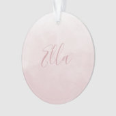 ほこりっぽいバラピンク赤面生まれたばかりのベビーガールの写真名 オーナメント (正面)