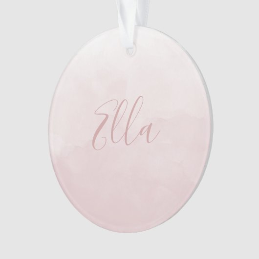 ほこりっぽいバラピンク赤面生まれたばかりのベビーガールの写真名 オーナメント (正面)