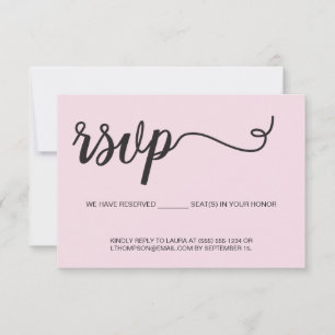 ほこりっぽいバラピンクRSVP予約シ結婚ート 出欠カード