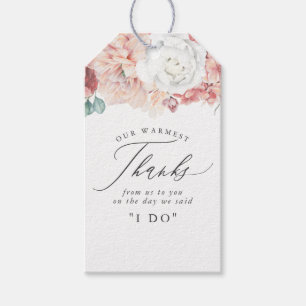 ほこりっぽいバラピーチエレガントフラワーサンキュー ギフトタグ