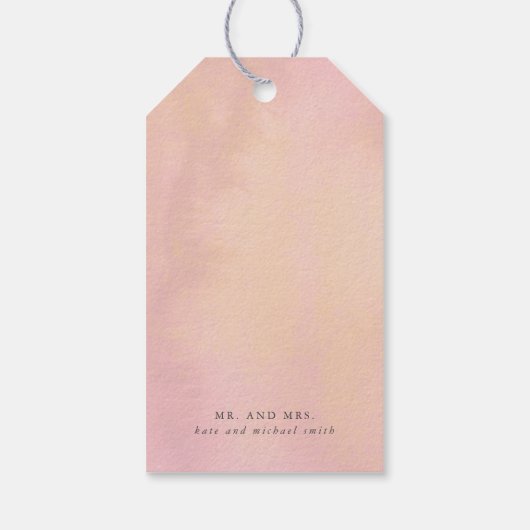 ほこりっぽいバラピーチエレガントフラワーサンキュー ギフトタグ (裏面)