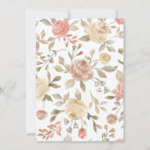 ほこりっぽいバラピーチクリームフローラ50thバースデーパーティー 招待状 (裏面)