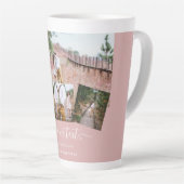 ほこりっぽいバラフォトコラージカスタムウェディングギフト カフェラテマグ (右アングル)