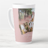 ほこりっぽいバラフォトコラージカスタムウェディングギフト カフェラテマグ (左アングル)