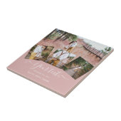 ほこりっぽいバラフォトコラージカスタムウェディングギフト タイル (側面)