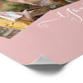 ほこりっぽいバラフォトコラージカスタムウェディングギフト ポスター (角)