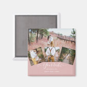 ほこりっぽいバラフォトコラージカスタムウェディングギフト マグネット (正面/裏面)