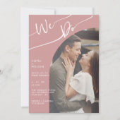 ほこりっぽいバラフォト結婚式招待状QRコード 招待状 (正面)