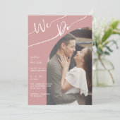 ほこりっぽいバラフォト結婚式招待状QRコード 招待状 (スタンド正面)