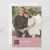 ほこりっぽいバラフォト結婚式招待状QRコード 招待状 (裏面)