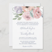 ほこりっぽいバラフォーマル花模様結婚ズ 招待状 (正面)