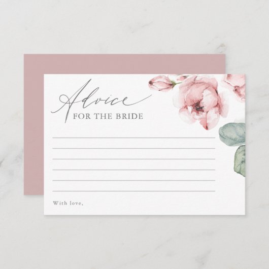 ほこりっぽいバラフラワーアドバイスのための花嫁ブライダルカード エンクロージャーカード (正面/裏面)